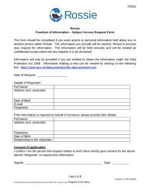 Fillable Online Freedom Of Information FOI Vs Subject Access