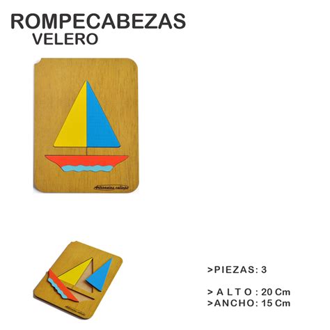 Rompecabezas Did ctico Encastre en Madera MDF Velero Artesanías