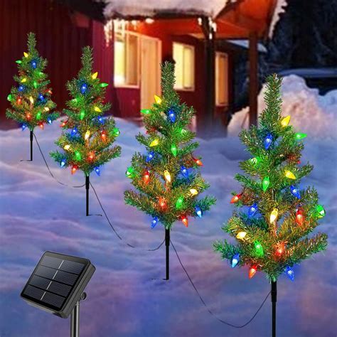 Homeleo Set Solar Christmas Tree Pcs Multicolour Led Christmas