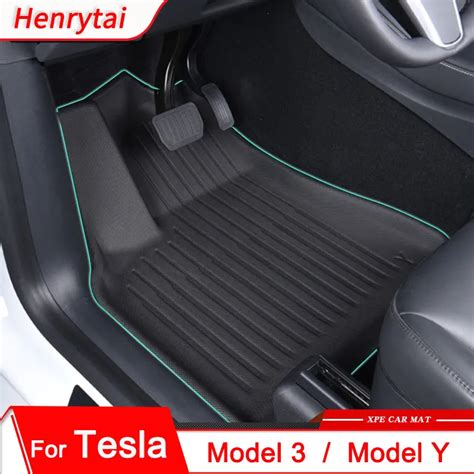 Xpe Car Floor Mats For Tesla Model 3 Y 2017 2021 2022 Leftright Rudder All Weather Foot Pads