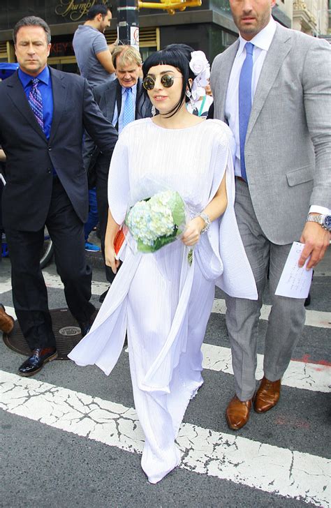 Dlisted | Lady Gaga struts her stuff wedding dress style in NYC