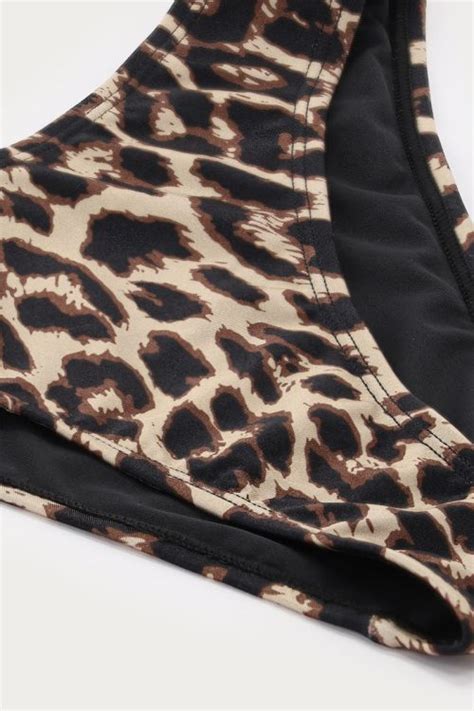Bruin Bikini Broekje V Shape Met Panterprint My Jewellery