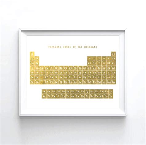 Amazon Periodic Table Gold Foil Art Print Periodic Table Of The