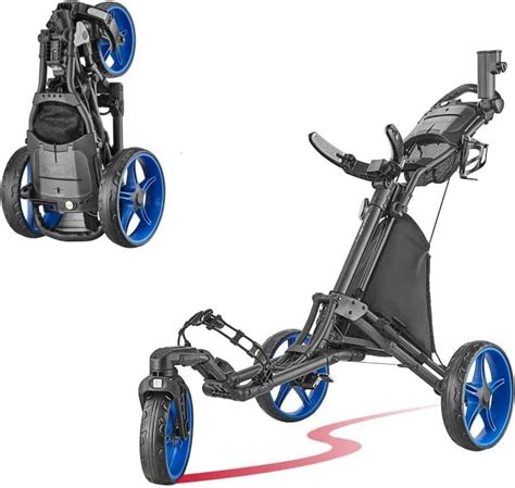 Caddytek Caddylite One V8 Swivel Golf Push Cart Lightweight 3 Wheel Golf Trolley