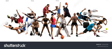 Huge Multi Sports Collage Taekwondo Volleyball Stock Photo 1320397208