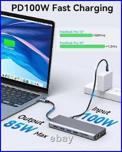 USB C Docking Station 2 HDMI, Laptop Docking Station Dual Monitor USB C ...