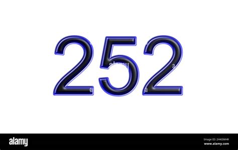 Blue 252 Number 3d Effect White Background Stock Photo Alamy