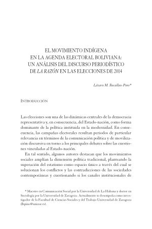 El movimiento indígena en la agenda electoral boliviana un análisis