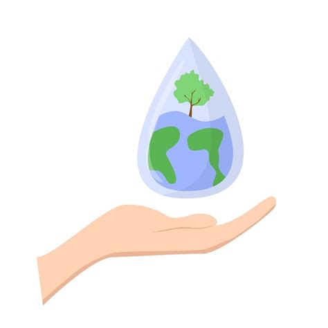 Premium Vector Hand And Water Drop Tree Earth