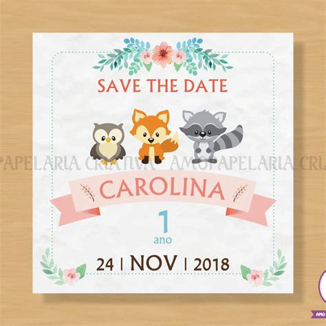 Kit Digital Convite E Save The Date Bosque 3 Elo7