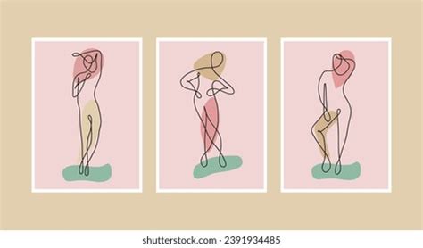 Abstract Nude Woman Line Art Sensual Stock Vector Royalty Free Shutterstock