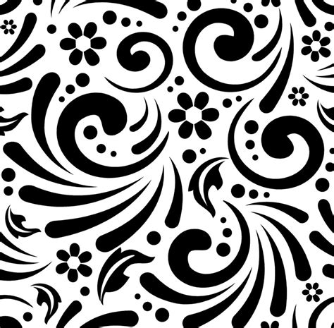 Silhouette Of A Floral Pattern Seamless Clipart Pattern Clip Art