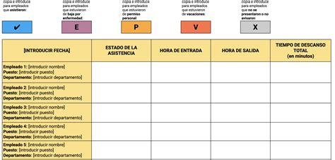 Plantilla De Horario De Personal De Excel