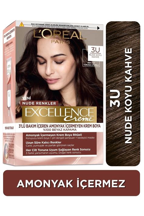 L Oreal Paris Excellence Creme Nude Renkler Saç Boyası 3u Nude Koyu Kahve Fiyatı Yorumları