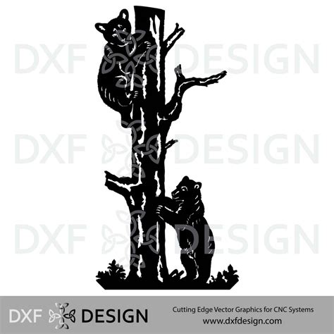 Bear Cubs & Tree DXF file for CNC Plasma cutting