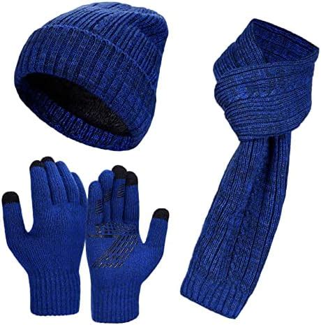 Cappello Sciarpa Guanti Invernale Set 3 Pezzi Uomo Touch Screen