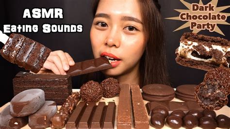 Asmr Pesta Cokelat Dark Chocolate Candy Bars And Cakes Party Eating Sounds No Talking Youtube