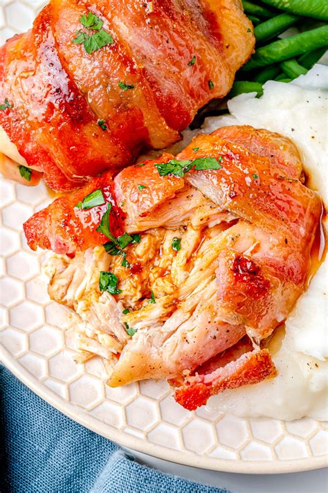 Bacon Wrapped Chicken Thighs Recipe • Food Folks And Fun