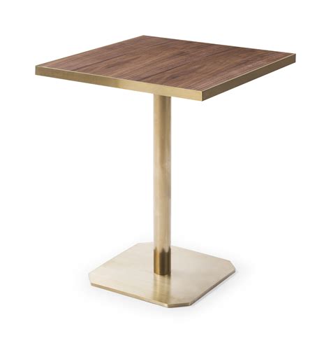 Kai Design Raleigh Square Café Table Walnut Effect Top Square Base