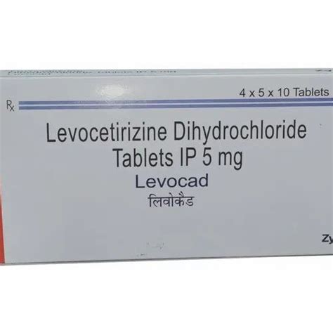 Levocetirizine Dihydrochloride Tablets IP 5 Mg Levocad For Hospital