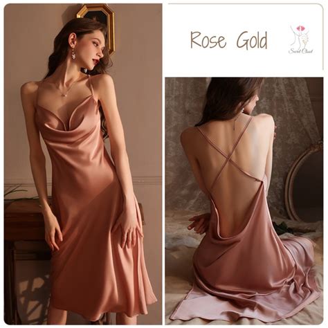 Jual Secretcloset Lingerie Maxi Dress Panjang Sexy Slit Premium Satin