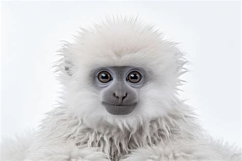 Premium Ai Image A White Monkey With A Fluffy Coat On