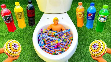 Experiment Toilet And Stretch Armstrong Vs Coca Cola Mentos Fanta