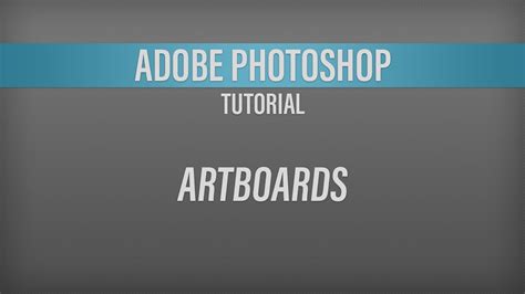 Adobe Photoshop Artboards Youtube