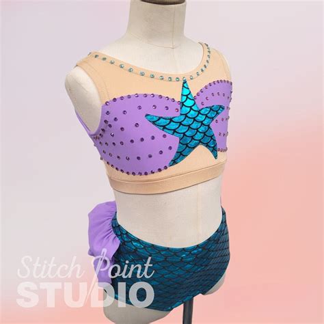 BESPOKE CUSTOM Mermaid Dance Costume for Kids, Modern, Jazz, Acro, Tap, Contemporary, Sleeveless ...