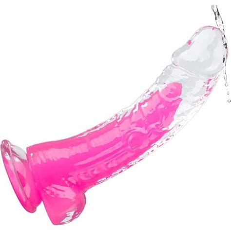 Gode Anal P Nis Gode R Aliste Cristal Transparent Rose Fluorescent Gode