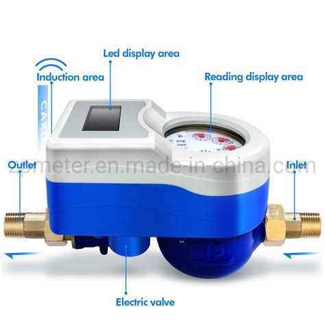 Rf Card Prepaid Water Meter With Brass Meter Body With Valve Control