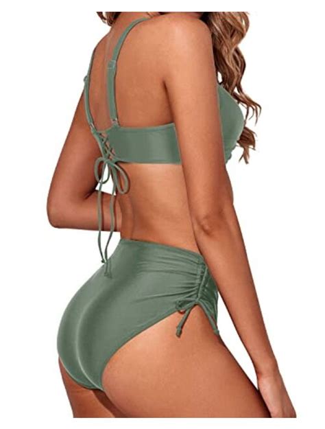 Buy Aqua Eve Women High Waisted Bikini Twist Front Swimsuits Lace Up