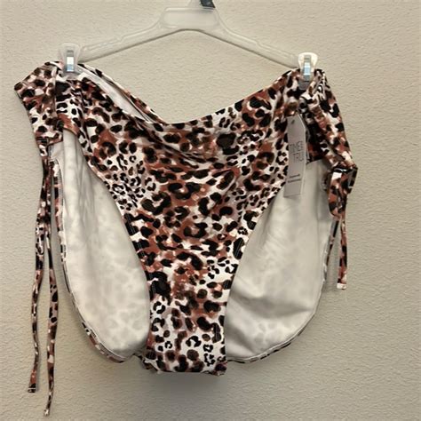 Time And Tru Swim Nwt Time And Tru Mid Rise Bikini Bottom Leopard Print Poshmark