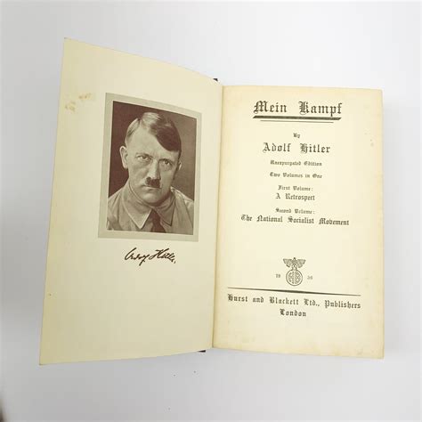 Hitler Adolf Mein Kampf Hurst Blackett Two Volumes In One