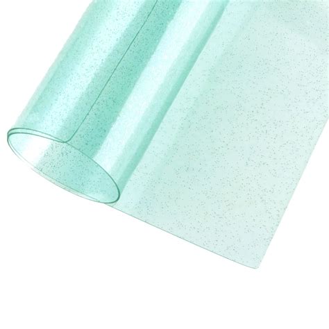 Glitter Jelly Sheets Aqua Shimmer Transparent PVC HairBow Center