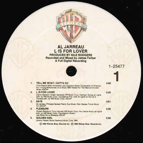 Al Jarreau L Is For Lover Vinyl LP 1986 US Original HHV