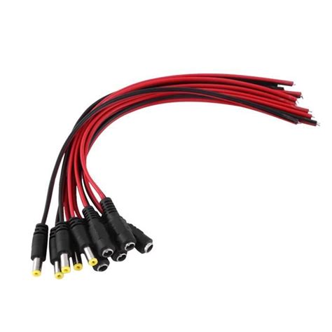 Sonew Fiche d alimentation mâle et femelle 10PCS 12V DC Câble