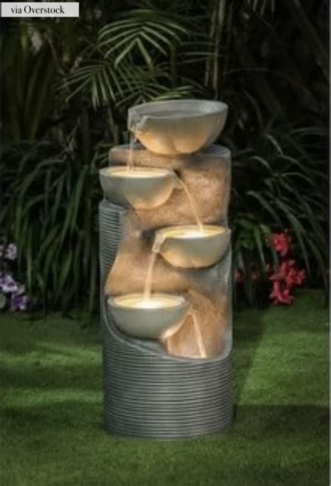 Springbrunnen Grada Bepflanzbar Mit Led Beleuchtung Wasserfall