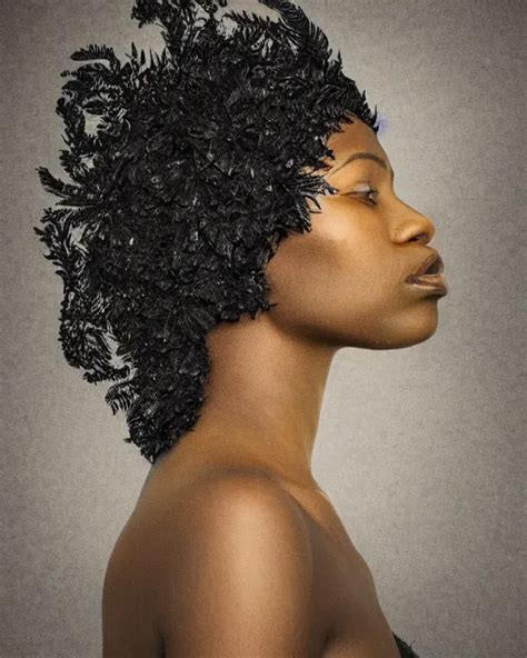 A Black Woman S Face In Profile Made Of Intricate Stable Diffusion