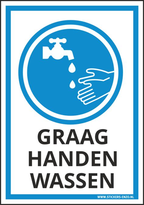 Pictogramsticker Ook Als Bordje Graag Handen Wassen X Cm Art