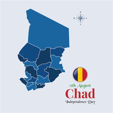 Chad Mapa Y Bandera Mapa De La Bandera De Chad Vector Vector Premium