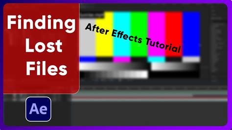 Finding Lost Files In After Effects Relink Ep After Effects