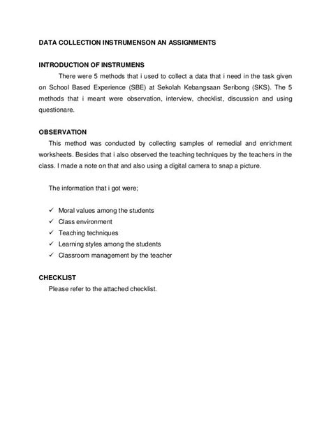 Data Gathering Instrument