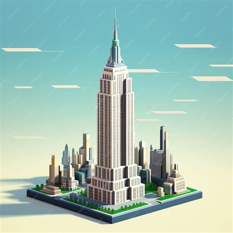 Premium Photo | Empire State Building USA impressive 3D isometric