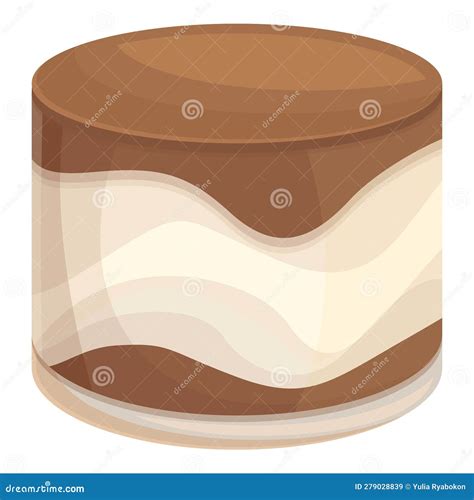 Square Tiramisu Icon Cartoon Vector Cake Food Stock Vector