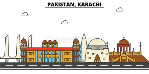 Pakistan, Karachi. City Skyline Architecture . Editable Stock Vector ...