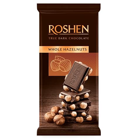 Extra Dark Chocolate Roshen With Whole Hazelnut Ebag Bg