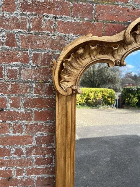 A Stunning Large Antique English Th Century Carved Wood Gilt Shaped