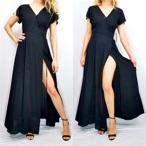 Heart Of Marigold Black Wrap Maxi Dress Dresses Images