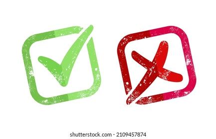 Red X Green Check Mark Grungy Stock Vector (Royalty Free) 2109457874 ...